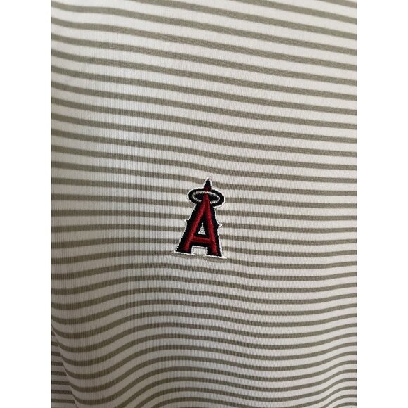 Nike Polo Golf Shirt L Gray Standard Fit Short Sleeve Mens Los Angeles Angels - Picture 3 of 7